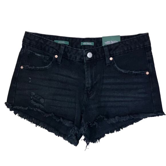 New Wild Fable Black Distressed Denim Shorts Size 4 - Picture 1 of 4